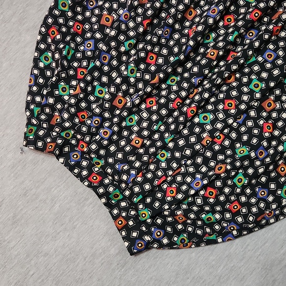 RARE!! Vintage 80's Funky Print Matching Midi Maxi Skirt & Button Up Blouse Set - Picture 12 of 17